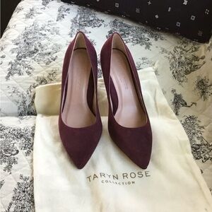 *New* Taryn Rose Gabrielle gorgeous Plum/Burgundy Italian Suede pumps 8.5m!